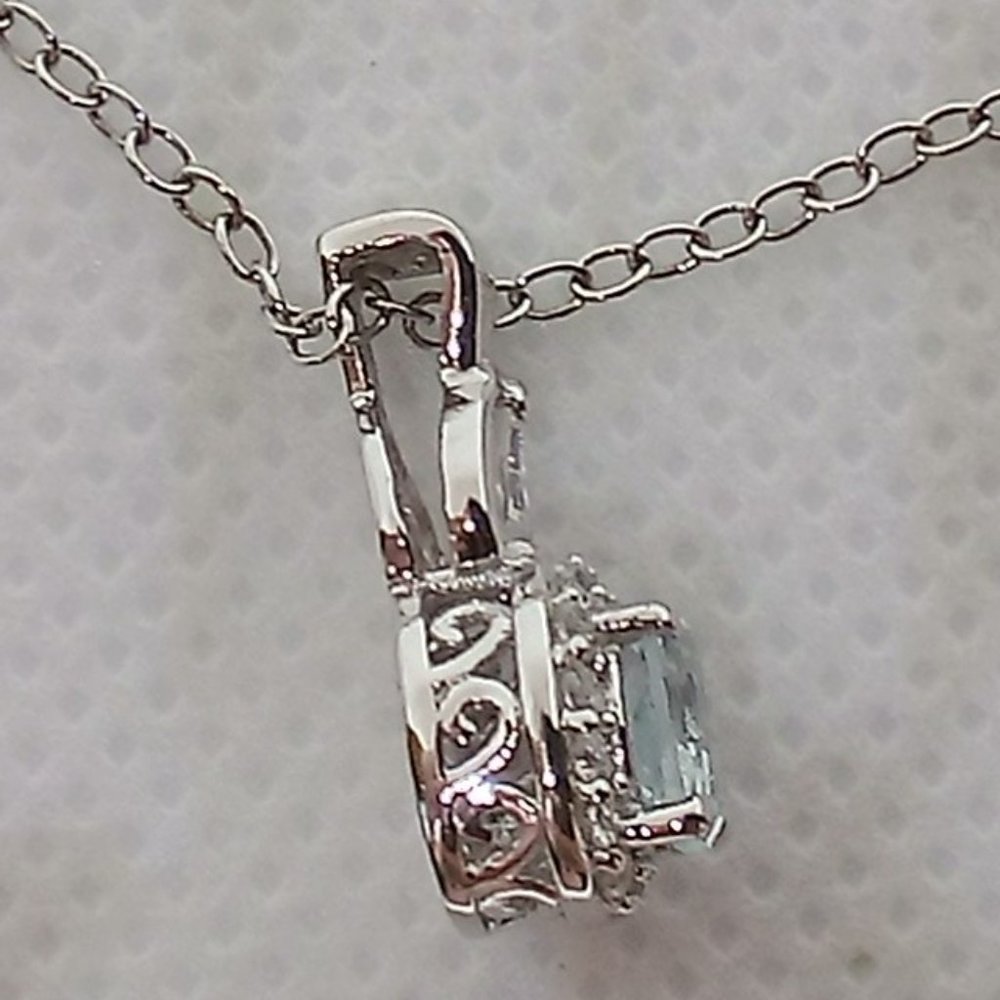 FREE WITH ANY NECKLACE PURCHASE, genuine  blue aquamarine necklace - Picture 4 of 10